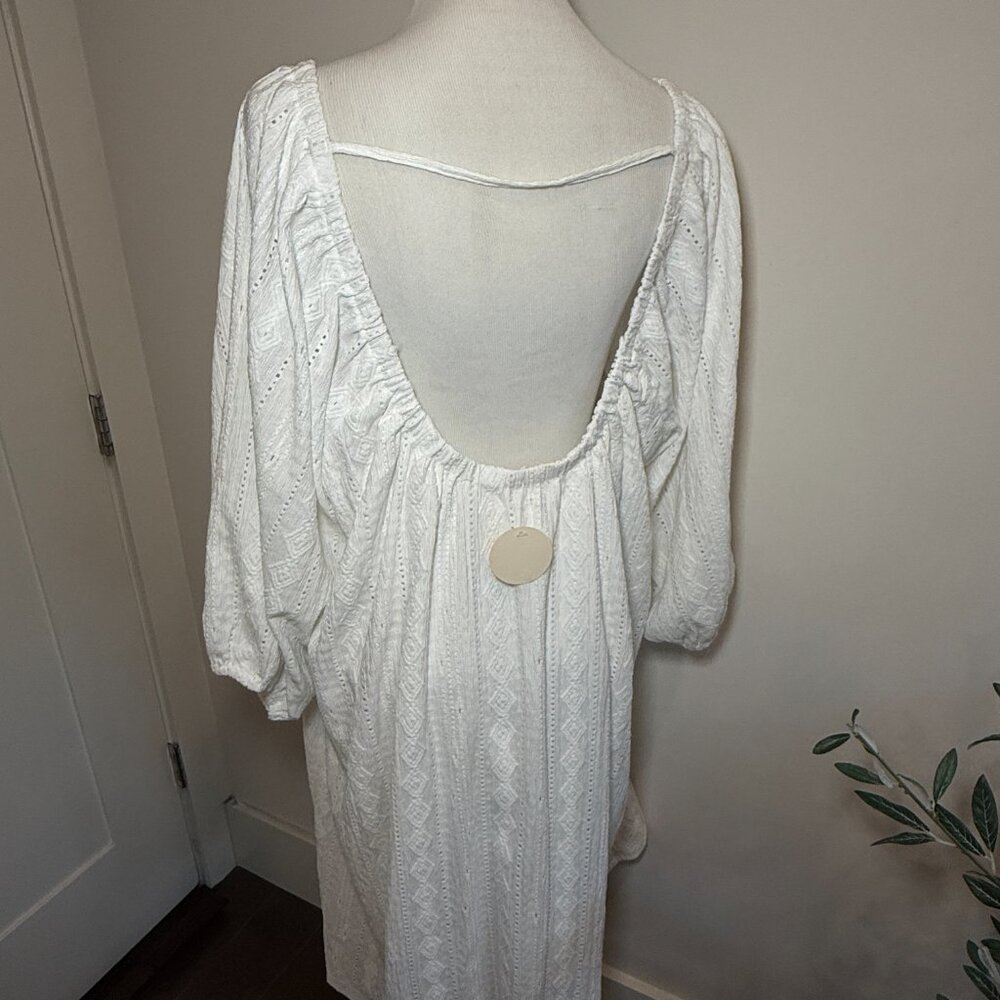 NWT Women’s Oddy Knit Girly Babydoll SunDress Low Back in White Plus Size 3XL